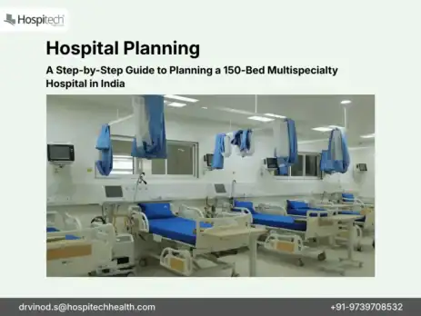 A modern multispecialty hospital ward with medical equipment and patient beds.