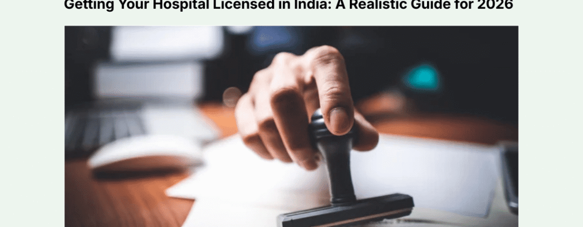 Hospital licensing and NABH accreditation process in India, showing regulatory approval documentation for hospitals