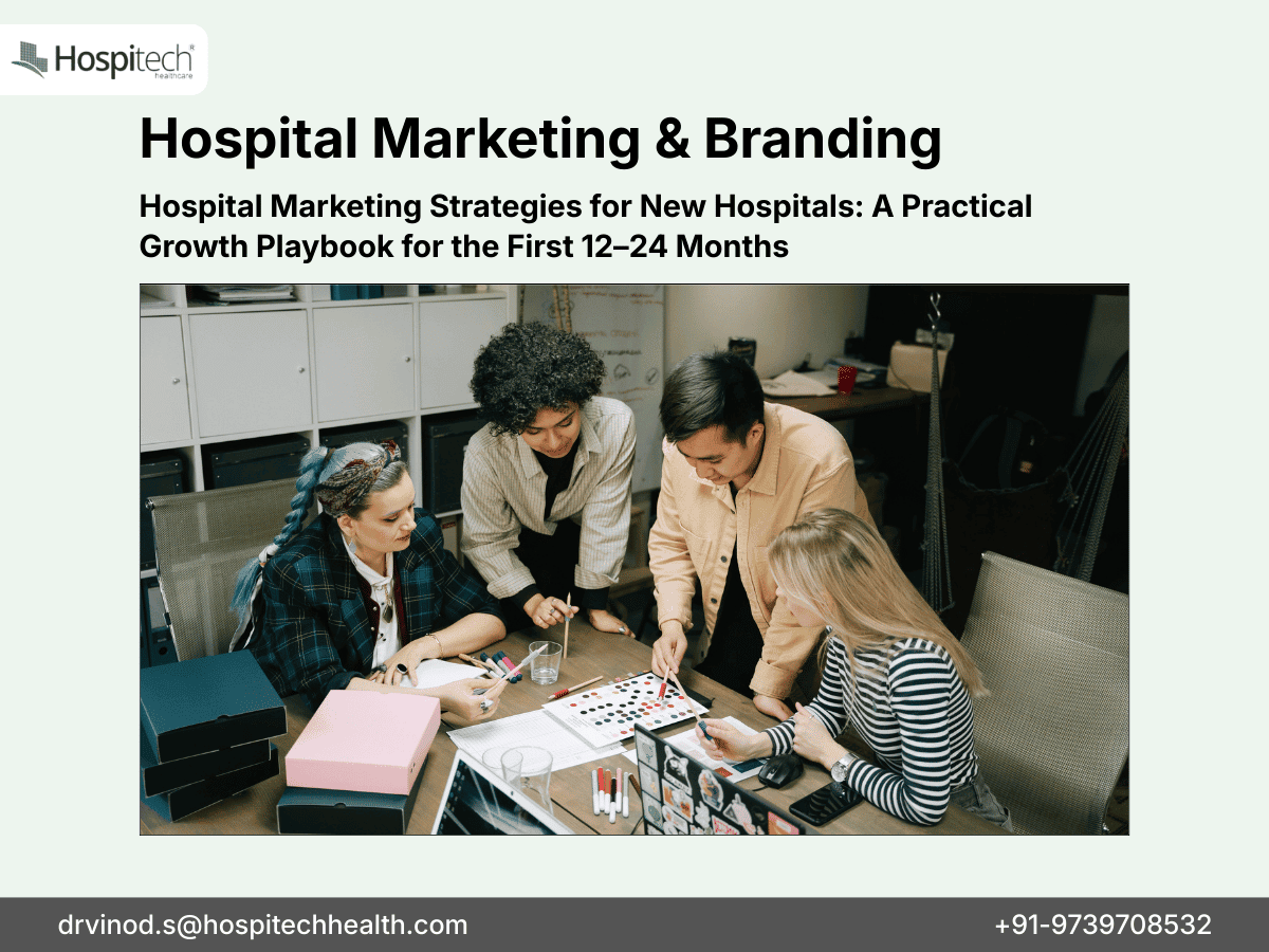 “Marketing team planning hospital branding and growth strategies”