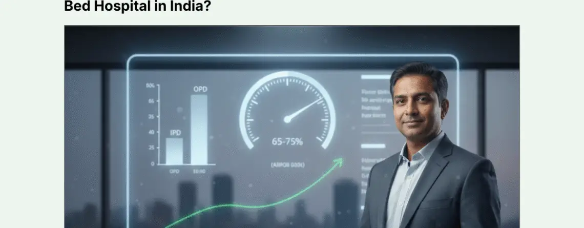 Patient footfall and occupancy analysis for a profitable 150-bed hospital in India showing 65–75% optimal occupancy and ARPOB-driven revenue