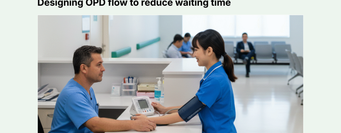 Nurse checking patient vitals in organized hospital OPD designed to reduce waiting time